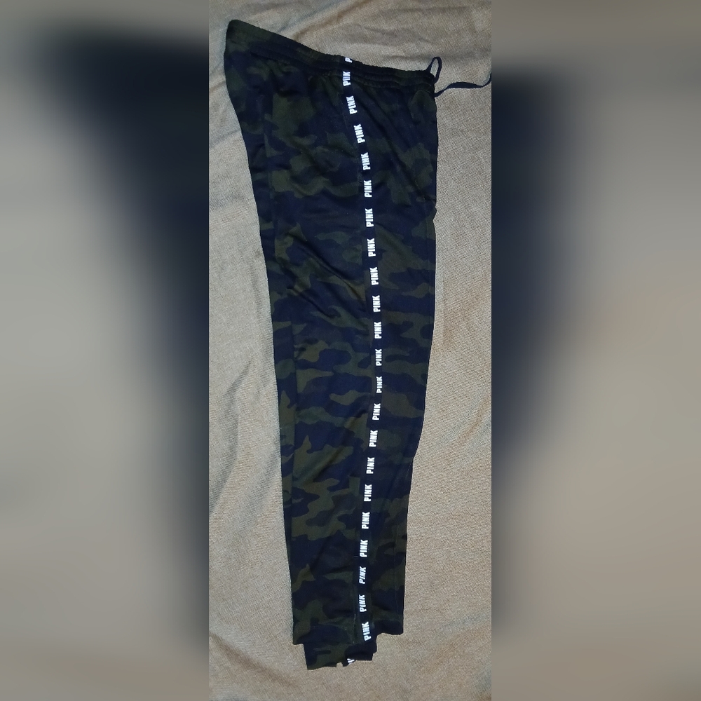 Victorias Secret Camo Pants With Pink Down Legs